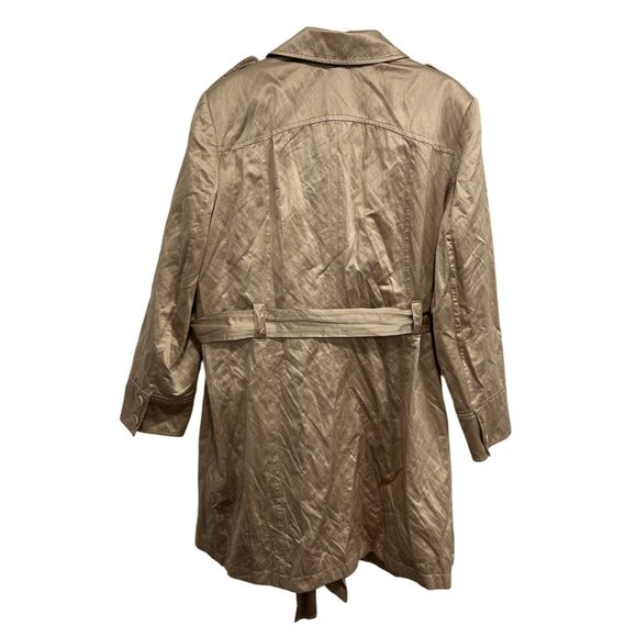 INC International Concepts Womens Double-Breasted Trench Coat Size 2X - Picture 2 of 8